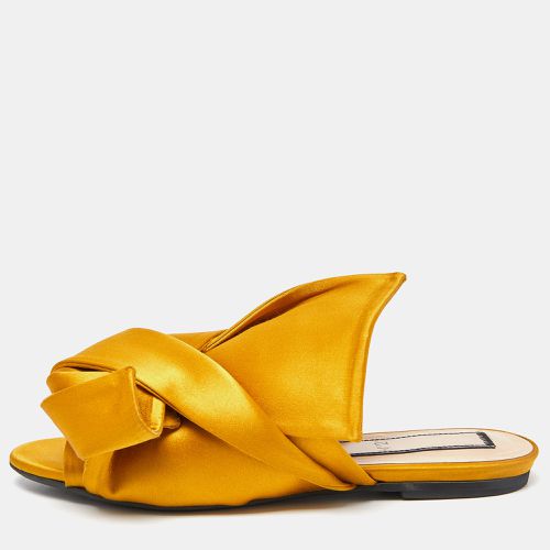 N°21 Mustard Satin Knot Flat Mules Size 37 - N21 - Modalova