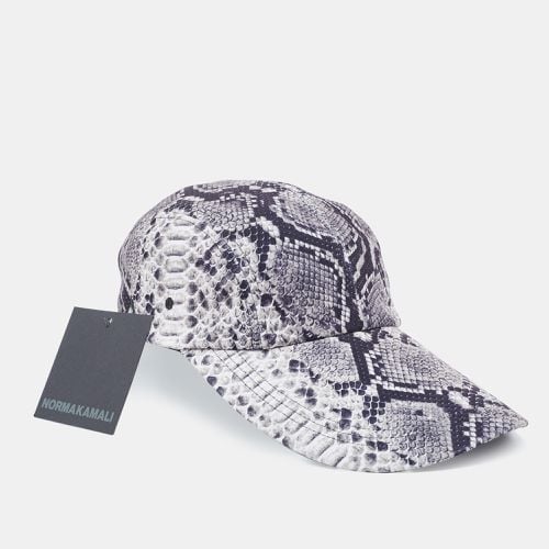 Black/ Python Print Poly Lycra Long Bill Baseball Cap One Size - Norma Kamali - Modalova