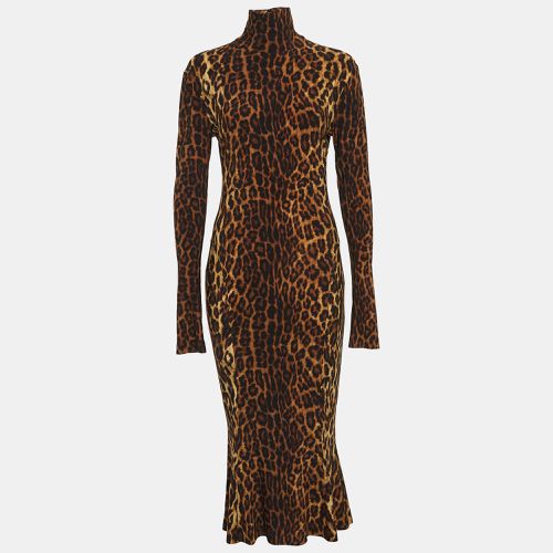 Leopard Jersey Midi Fishtail Dress M - Norma Kamali - Modalova