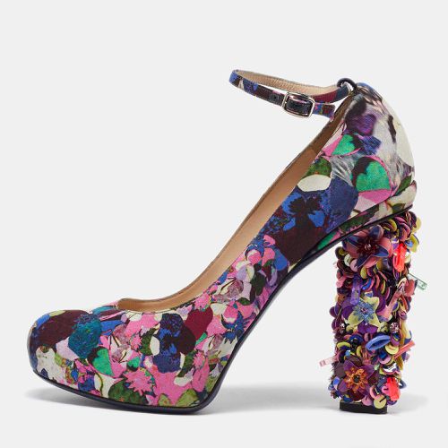 Printed Fabric Embellished Heel Ankle Strap Pumps Size 40 - Nicholas Kirkwood - Modalova