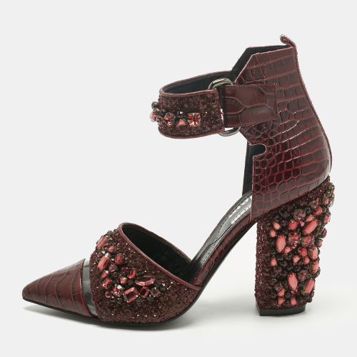 Croc Embossed and Crystal Embellished Pumps Size 36 - Nicholas Kirkwood - Modalova