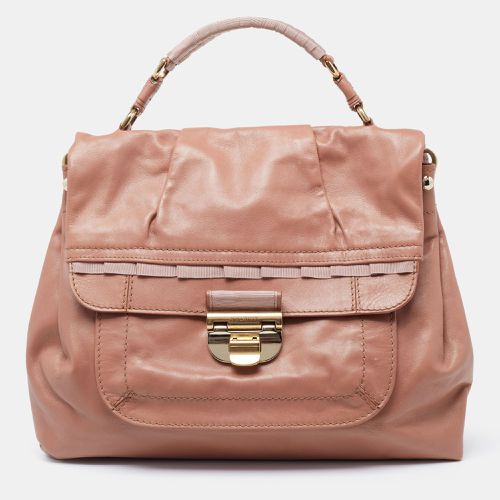 Rose Leather and Fabric Liane Top Handle Bag - Nina Ricci - Modalova