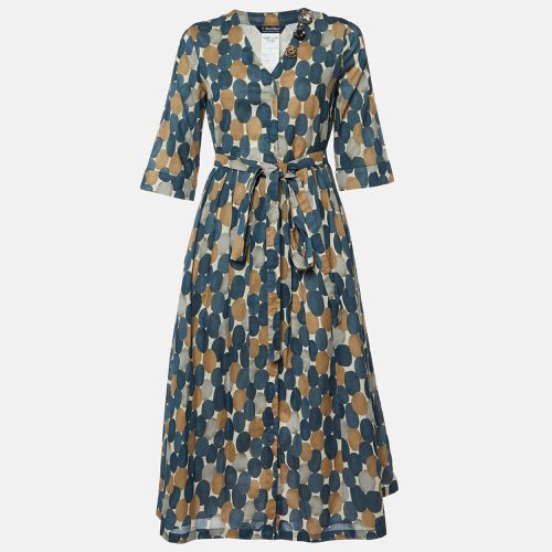 Pesche Print Cotton Belted Midi Dress M - S'Max Mara - Modalova