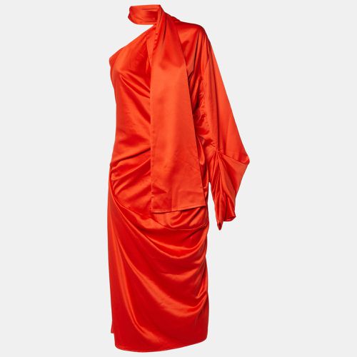 Satin Sorina Draped Asymmetric Dress M - Solace London - Modalova