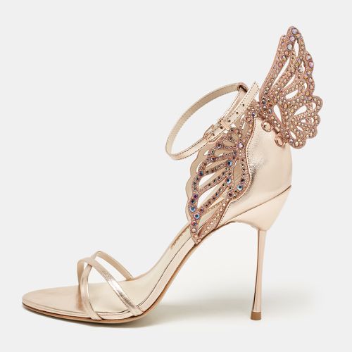 Leather and Crystal Embellished Butterfly Ankle Strap Sandals Size 39 - Sophia Webster - Modalova