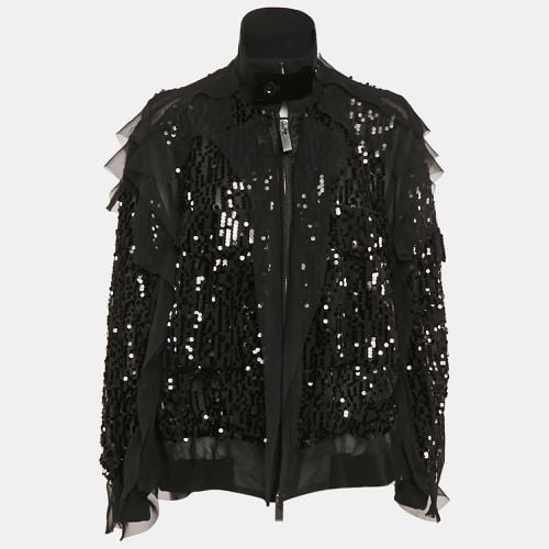 Sequin Crepe Ruffled Zip-Up Bomber Jacket L - Sacai - Modalova