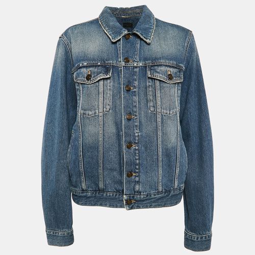 Back Printed Denim Jacket M - Saint Laurent Paris - Modalova