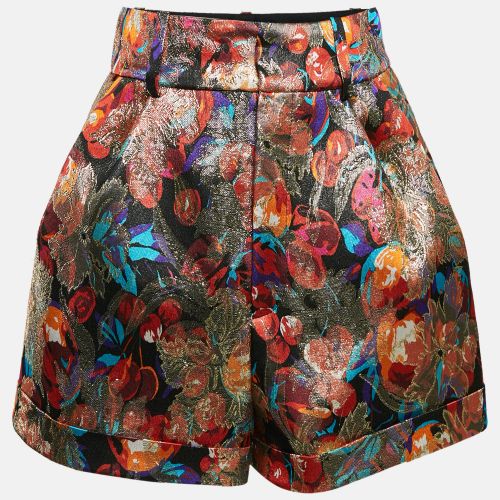 Floral Brocade Pleated Shorts S - Saint Laurent Paris - Modalova