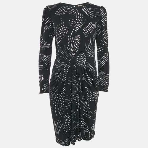 Saint Laurent /Silver Glitter Print Jersey Pleated Midi Dress M - Saint Laurent Paris - Modalova