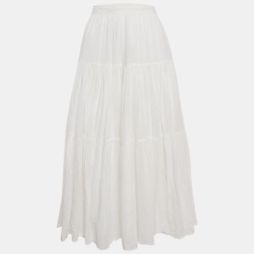 Textured Cotton Tiered Maxi Skirt M - Saint Laurent Paris - Modalova