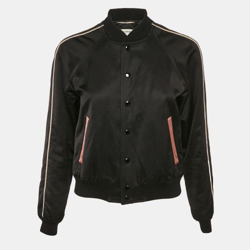 Printed Satin Bomber Jacket S - Saint Laurent Paris - Modalova