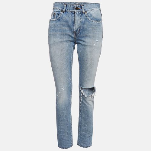 Saint Laurent Light Ripped Denim Skinny Jeans M Waist 28" - Saint Laurent Paris - Modalova