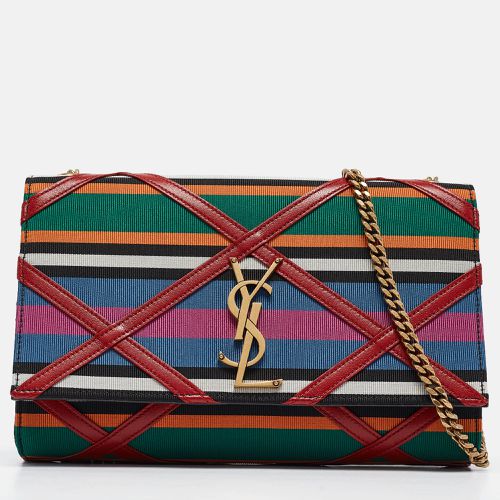 Saint Laurent Leather and Fabric Medium Striped Kate Shoulder Bag - Saint Laurent Paris - Modalova