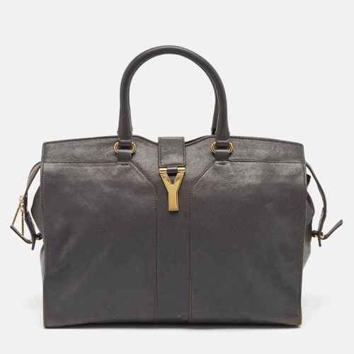 Saint Laurent Dark Leather Large Cabas Chyc Tote - Saint Laurent Paris - Modalova