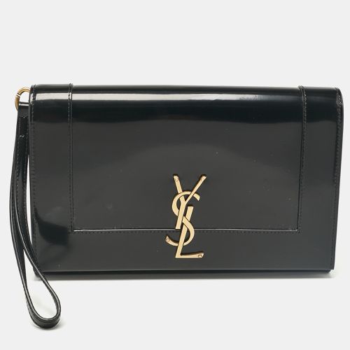 Saint Laurent Patent Leather Cassandre Flap Wristlet Clutch - Saint Laurent Paris - Modalova