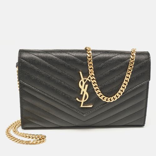 Saint Laurent Matelassé Leather Cassandre Envelope Chain Clutch - Saint Laurent Paris - Modalova