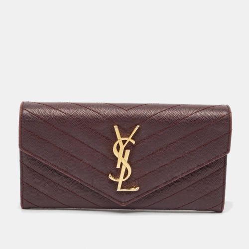 Saint Laurent Leather Cassandre Continental Wallet - Saint Laurent Paris - Modalova