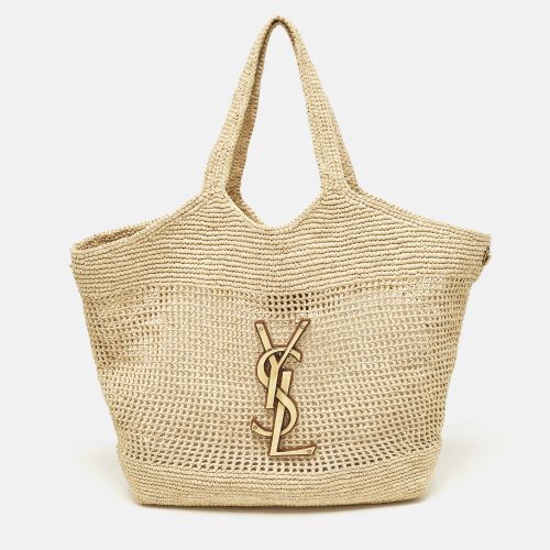 Saint Laurent Natural Raffia ICare Tote - Saint Laurent Paris - Modalova