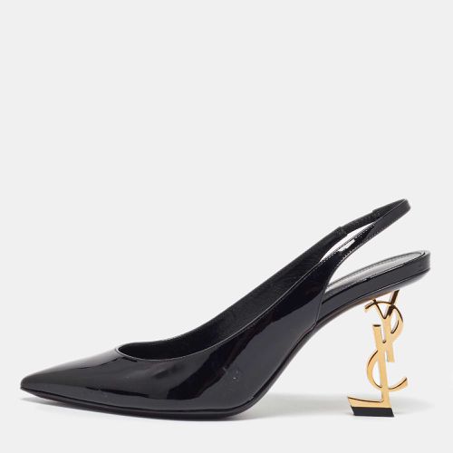 Saint Laurent Patent Leather Opyum Slingback Sandals Size 37 - Saint Laurent Paris - Modalova