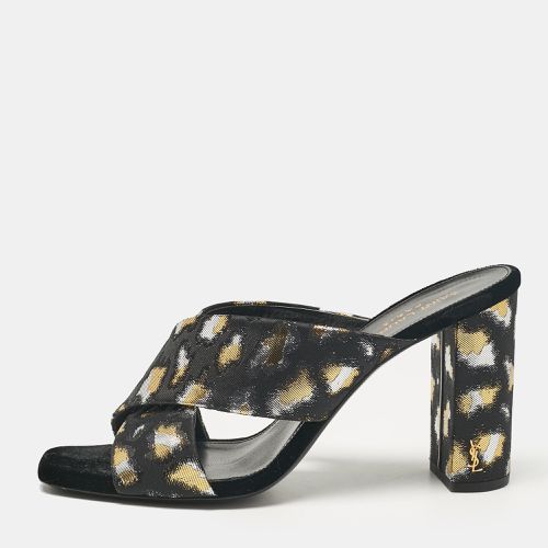 Saint Laurent Lurex Fabric Slide Sandals Size 39 - Saint Laurent Paris - Modalova