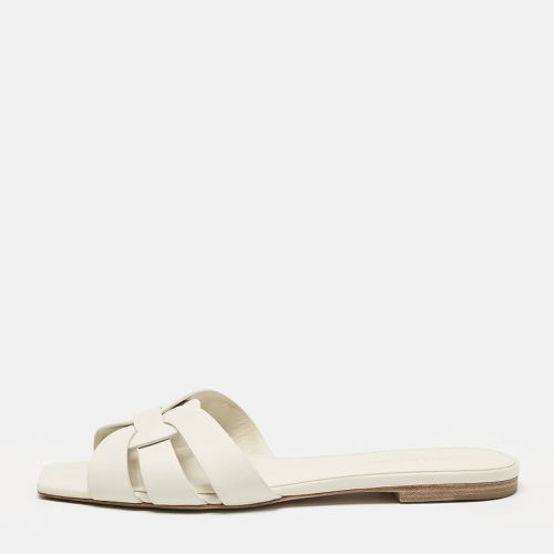 Saint Laurent Leather Tribute Flat Sandals Size 39 - Saint Laurent Paris - Modalova