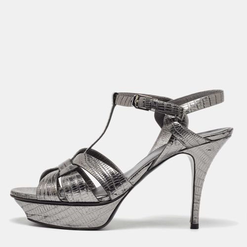 Saint Laurent Lizard Embossed Leather Tribute Platform Sandals Size 40 - Saint Laurent Paris - Modalova