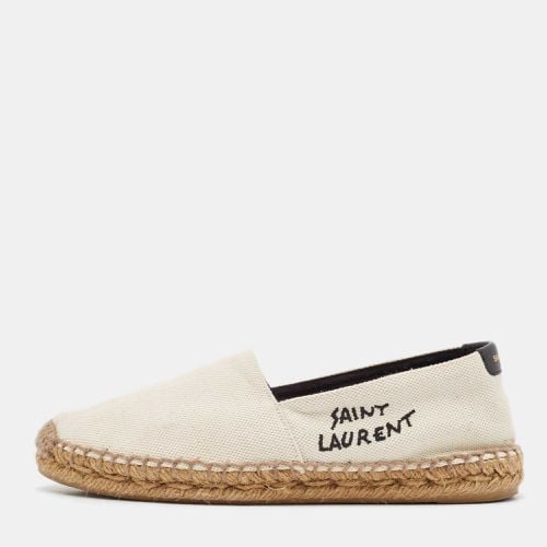 Saint Laurent Off Canvas Logo Espadrille Flats Size 36.5 - Saint Laurent Paris - Modalova