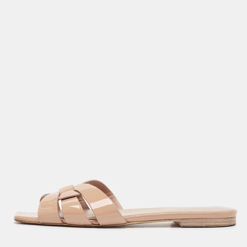 Saint Laurent Patent Leather Tribute Flat Slides Size 36.5 - Saint Laurent Paris - Modalova