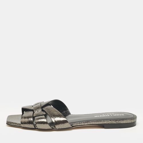 Saint Laurent Leather Tribute Flat Sandals Size 36.5 - Saint Laurent Paris - Modalova