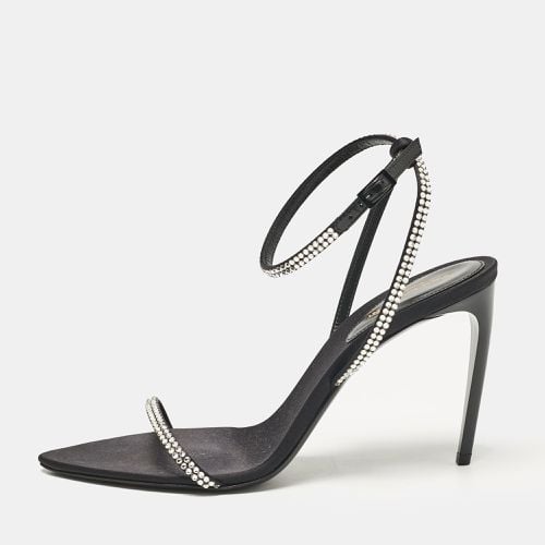 Saint Laurent Satin Crystal Embellished Ankle Strap Sandals Size 37 - Saint Laurent Paris - Modalova