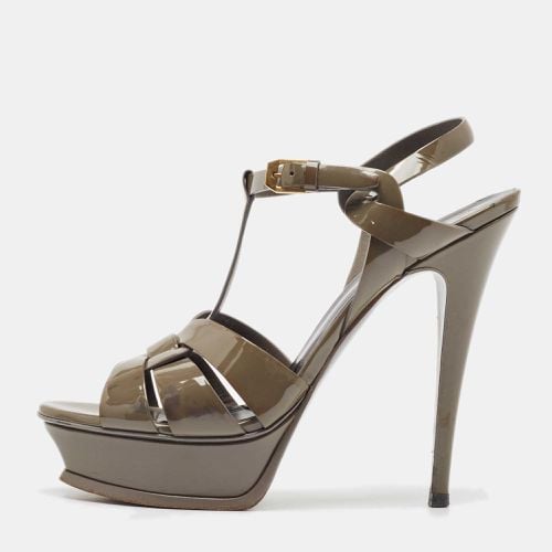 Saint Laurent Patent Leather Tribute Platform Sandals Size 39.5 - Saint Laurent Paris - Modalova