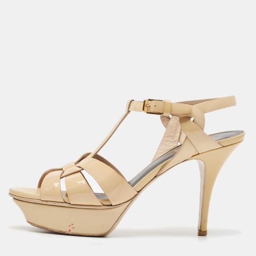 Saint Laurent Patent Leather Tribute Platform Sandals Size 38.5 - Saint Laurent Paris - Modalova