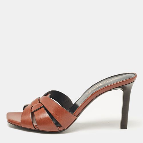 Saint Laurent Leather Tribute Slide Sandals Size 35.5 - Saint Laurent Paris - Modalova