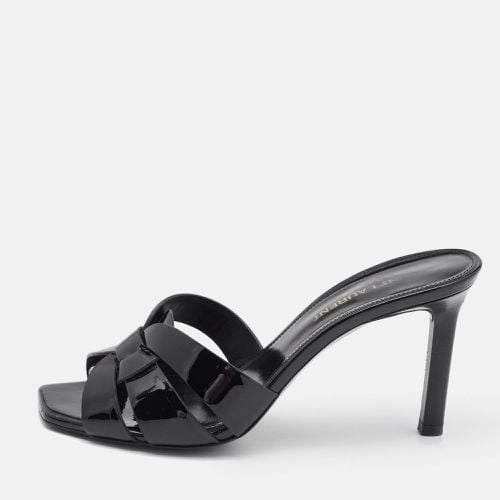 Saint Laurent Patent Leather Tribute Slide Sandals Size 36 - Saint Laurent Paris - Modalova