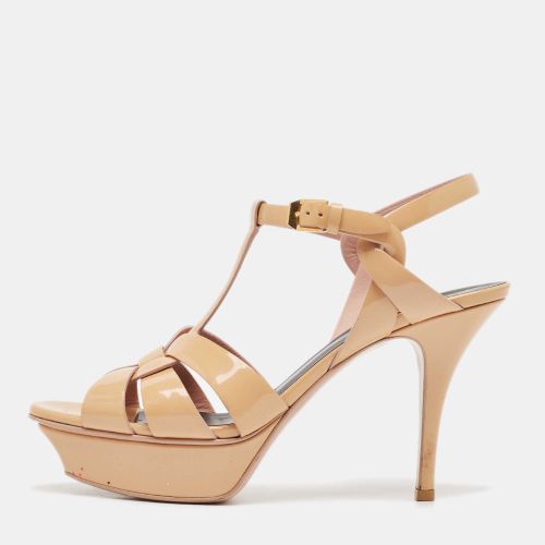 Saint Laurent Patent Leather Tribute Platform Sandals Size 38.5 - Saint Laurent Paris - Modalova