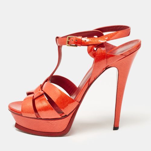 Saint Laurent Patent Leather Tribute Platform Sandals Size 39.5 - Saint Laurent Paris - Modalova