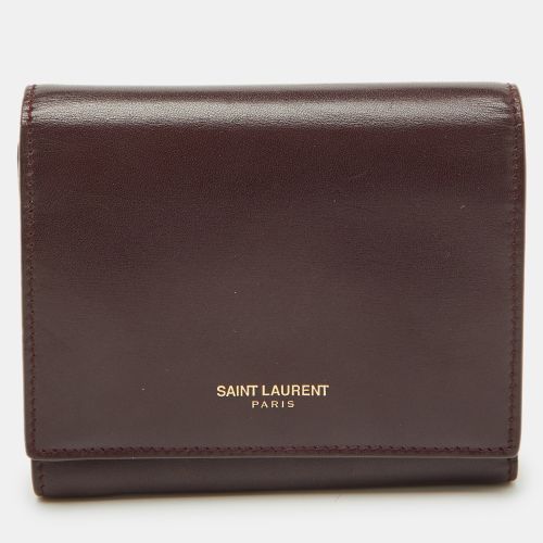 Saint Laurent Leather Trifold Wallet - Saint Laurent Paris - Modalova