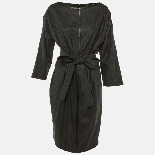 Charcoal Wool Midi Dress M - Salvatore Ferragamo - Modalova