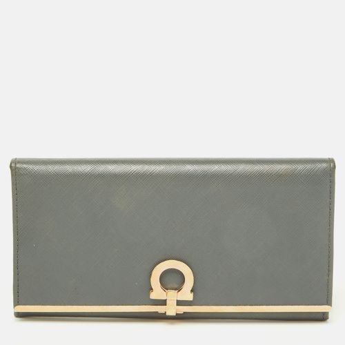 Leather Gancini Icona Continental Wallet - Salvatore Ferragamo - Modalova