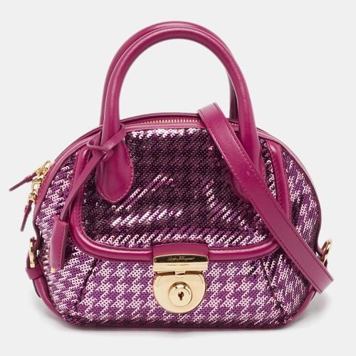 Sequins and Leather Fiamma Satchel - Salvatore Ferragamo - Modalova