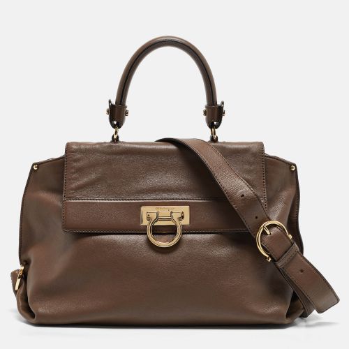 Leather Medium Sofia Top Handle Bag - Salvatore Ferragamo - Modalova