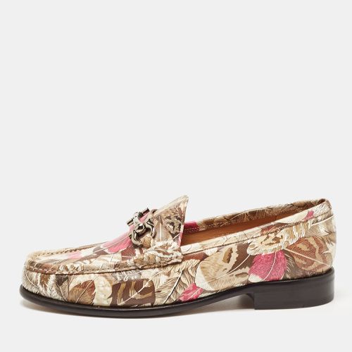 Flower Printed Leather Bit Slip On Loafers Size 40.5 - Salvatore Ferragamo - Modalova