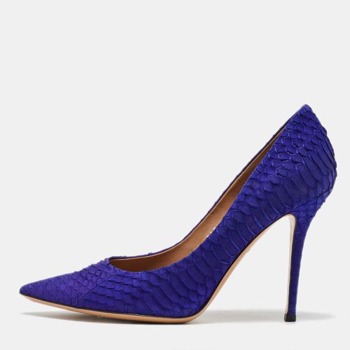 Indigo Python Pointed Toe Pumps Size 39 - Salvatore Ferragamo - Modalova