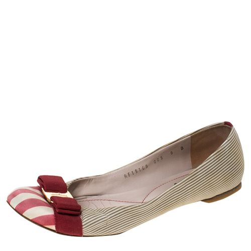 Fabric Varina Bow Ballet Flats Size 38.5 - Salvatore Ferragamo - Modalova