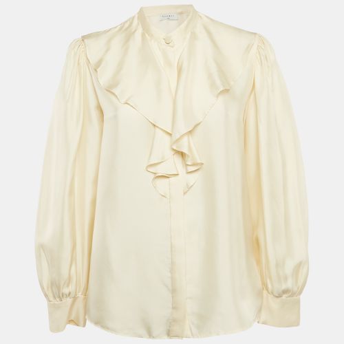 Silk Ruffled Button Front Blouse M - Sandro - Modalova