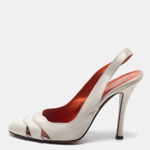 Light Satin Slingback Pumps Size 39 - Santoni - Modalova