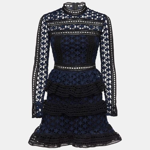 Star Pattern Guipure Lace Ruffled Mini Dress S - Self-Portrait - Modalova