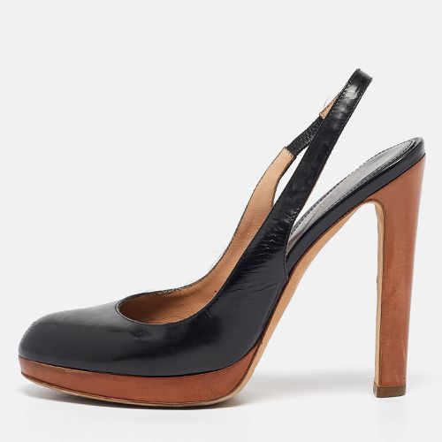 Leather Platform Slingback Pumps Size 36.5 - Sergio Rossi - Modalova