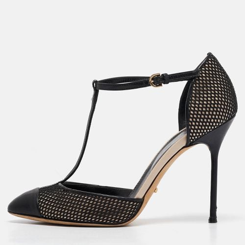 Mesh and Leather Mary Jane Pumps Size 36.5 - Sergio Rossi - Modalova