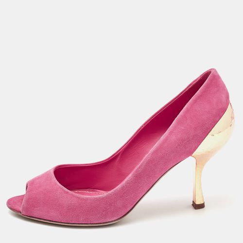 Suede Peep Toe Pumps Size 37.5 - Sergio Rossi - Modalova